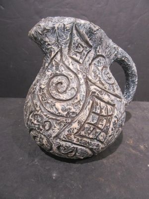 103.55 - VAN LITH, VERRE PEINT - Hauteur 16.