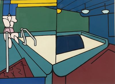 un tableau représentant une personne assise sur une chaise dans une pièce