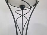 wrought iron floor lamp with frosted glass shade