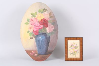 vase de fleurs, 1928 huile sur panneau signée "Nageotte" et …