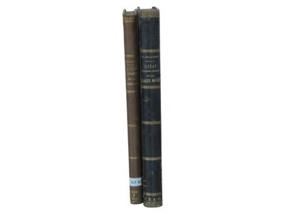 two books sitting on top of each other on a white surface