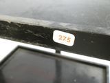 a close up of a black table with a number on it