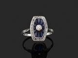 bague art déco en saphir et diamant
