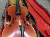 a violin that is sitting in a case on the floor