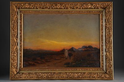 Antoine GADAN (1854-1934). Paysage orientaliste, huile sur t…