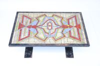 Table basse de forme rectangulaire à plateau orné de céramiq… (photo 3)