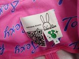 a pink shirt with a qr code on it