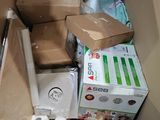 a cardboard box with a lot of items inside of it