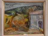 une peinture sur le mur d'un immeuble représentant un homme à cheval