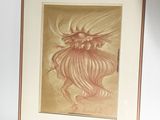a picture of a picture of a dragon on a wall