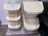 three shelves with a price tag on them in a store
