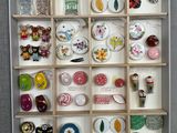 a box with many different types of buttons in it