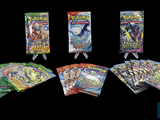 a lot of different types of pokemon cards on display