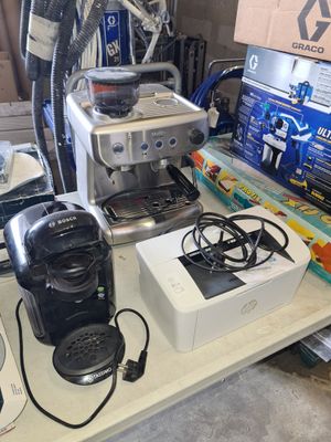 a table with a bunch of electronics on it