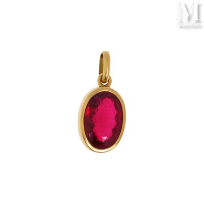 Pendentif tourmaline Pendentif en or jaune 18K (750°/°°) orn…