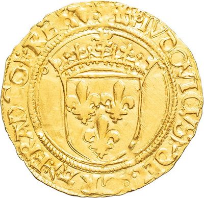 an image of a gold coin with a shield on it