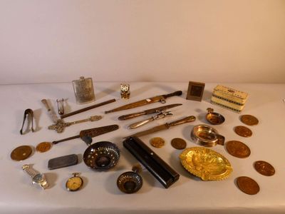 a table with a lot of different items on it