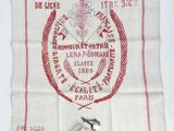 an old handkerchief with a red and white design on it
