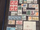 a display case with a lot of stamps on it