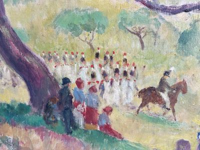 Fernand VERHAEGEN (1883-1975). Scène de folklore belge.