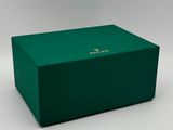 the box is green and has a gold logo on it