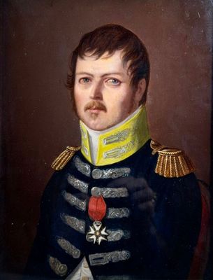 portrait of a man in a military uniform with a medal on his chest