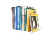 a bunch of books that are sitting on a shelf