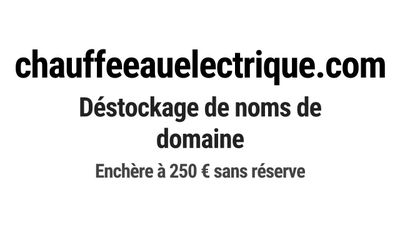 Nom de domaine chauffeeauelectrique.