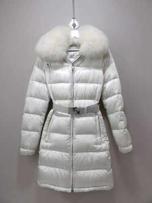 PRADA - Parka mi-longue avec col en fourrure coloris blanc c…