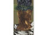 a picture of a painting of a woman ' s head with flowers in her hair
