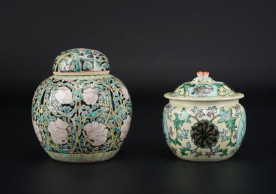 pair of chinese cloisons vases with floral decoration