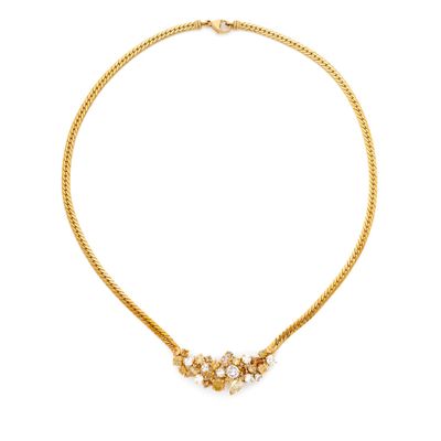 COLLIER présentant un décor asymétrique pavé de diamants ron…