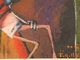 a painting of a woman carrying a basket on her back