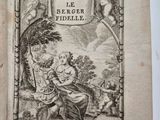 un vieux livre avec l'image d'une femme assise sur un banc