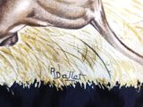 a drawing of a dog that is running in the grass