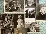 several old black and white photos of a man and a woman on a bed