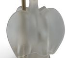 an image of a glass lamp with a gold base and a white shade