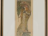 une image représentant un tableau où l'on voit une femme tenant une fleur
