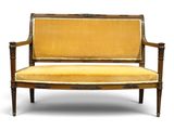 an image of a yellow couch on a white background