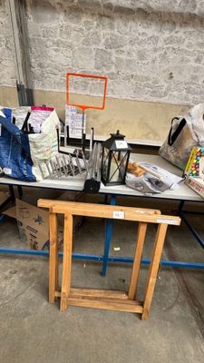 a table with a lot of items on it