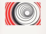 an image of a red and black spiral design on a white background