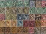 a collection of old postage stamps from different countries