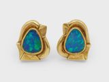 une image représentant une paire de boucles d'oreilles « oplite » sur fond blanc
