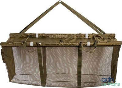 an image of a baby crib with a mesh bag attached to it