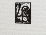 a black and white drawing of a window with a bird in it