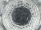 a close up of a glass of water with a label on it