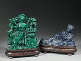 deux figurines en jade représentant une femme et un homme