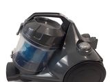 an image of a black vacuum cleaner on a white background