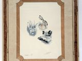 an image of a painting of two animals in a frame