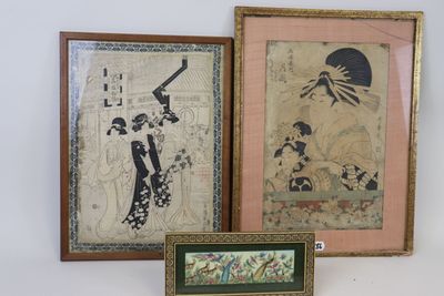 Lot de deux estampes japonaises, fin XIXeme.